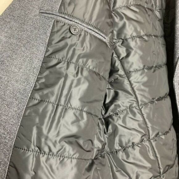 Boss Hugo Boss Gray Regular Fit Wool Blend Quilted Blazer Jacket - Picture 8 of 11